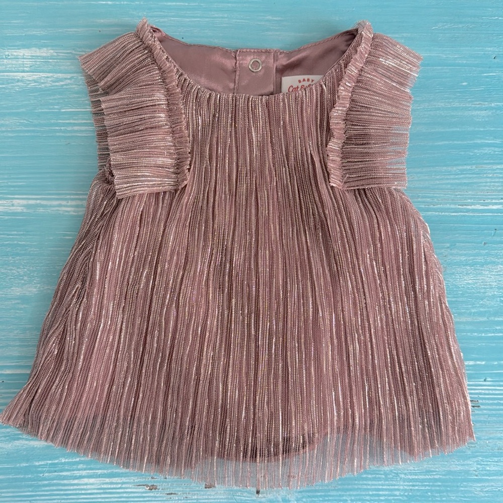 Cat & Jack Pink Metallic Pleated Formal Dress